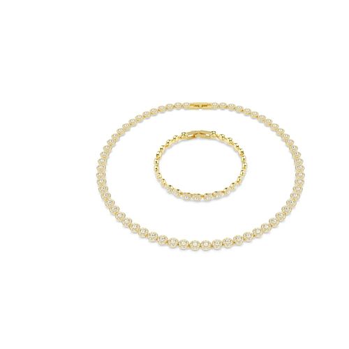 Conjunto Una Angelic, Lapidação redonda, Branco, Revestido em dourado