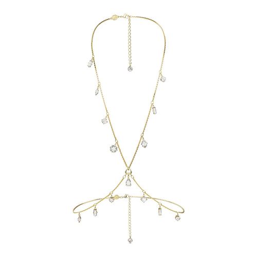 Corrente corporal Dextera, Combinação de lapidações, Branca, Revestido em dourado