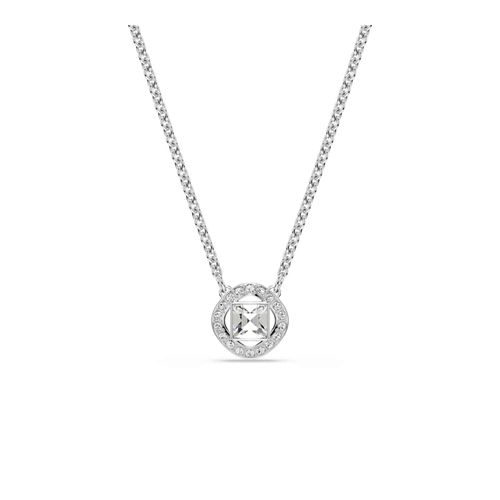 Pingente Una Angelic, Lapidação redonda, Branco, Revestido em ródio