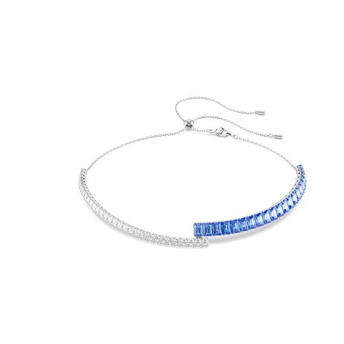 Gargantilha Matrix, Combinação de lapidações, Azul, Revestido em ródio