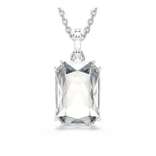 Pingente Millenia, Lapidação octogonal, Branco, Revestido em ródio