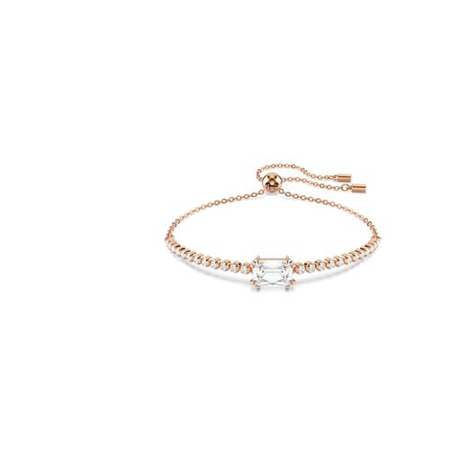 Bracelete Tennis Matrix, Combinação de lapidações, Branca, Revestido em rosa dourado