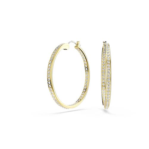 Brincos argola Sommerset, Brancos, Revestido em dourado