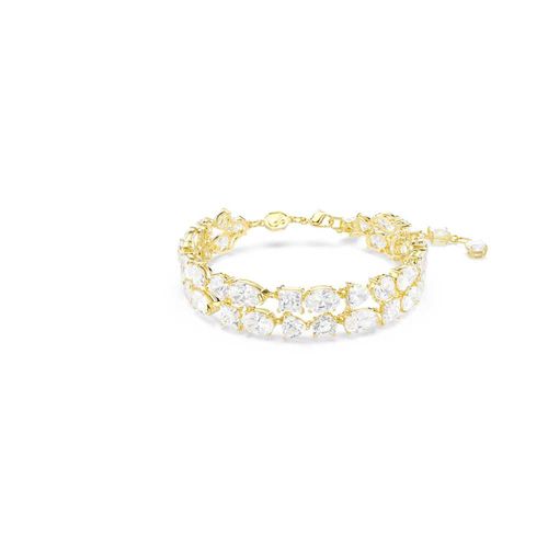 Pulseira Mesmera, Combinação de lapidações, Branca, Revestido em dourado