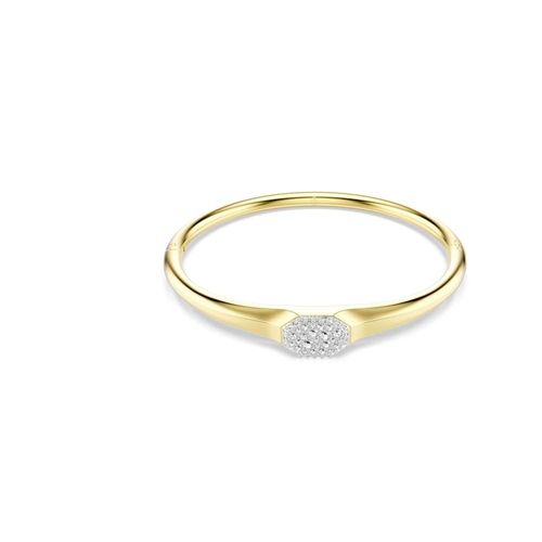 Bracelete Dextera, Lapidação redonda, Branca, Revestido em dourado