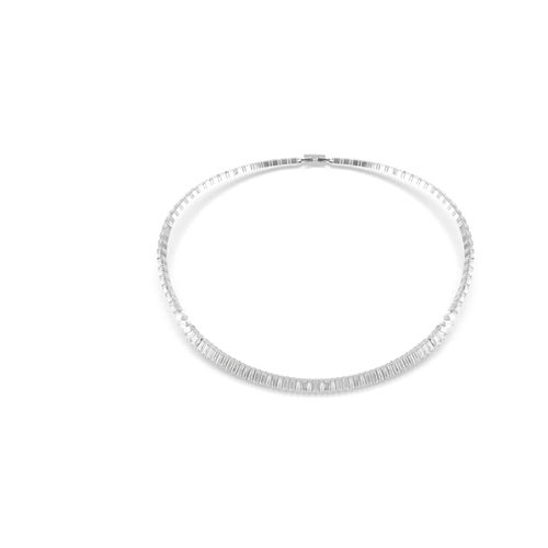 Colar Matrix, Lapidação Baguete, Branco, Revestido em ródio