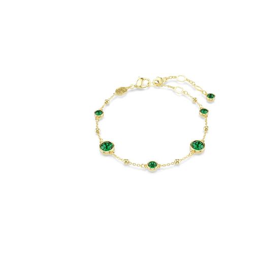 Pulseira Imber, Lapidação redonda, Verde, Revestido em dourado