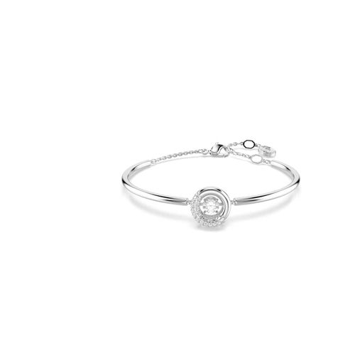 Bracelete Dextera, Lapidação redonda, Branca, Revestido em ródio