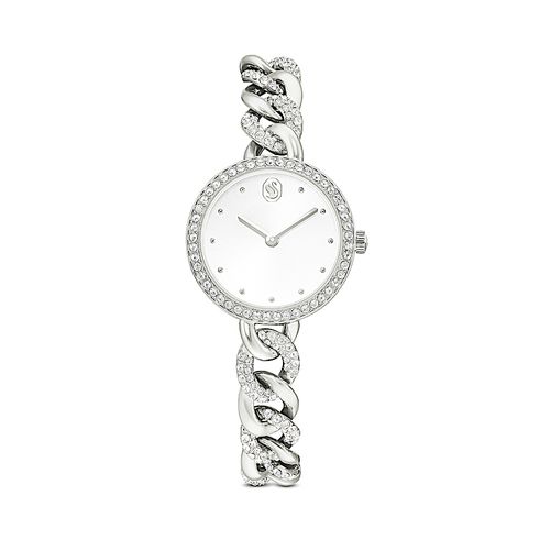 Relógio Cocktail round, Pulseira de metal, Prata, Aço inoxidável