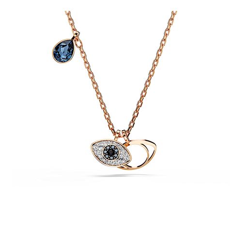 Pingente Symbolica, Olho, Multicor, Acabado em ouro rosa