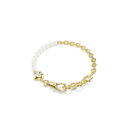 Pulseira Idyllia, Crystal Pearl, Branca, Acabado em tom dourado