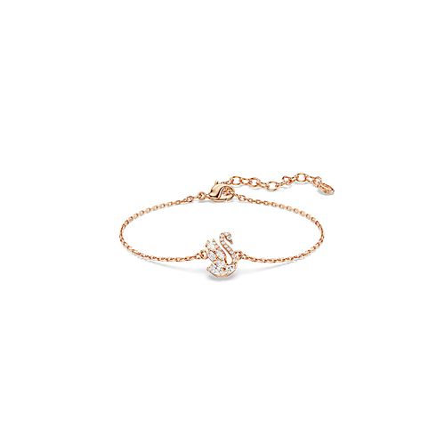 Pulseira Swan, Combinação de lapidações, Cisne, Branca, Acabado em ouro rosa