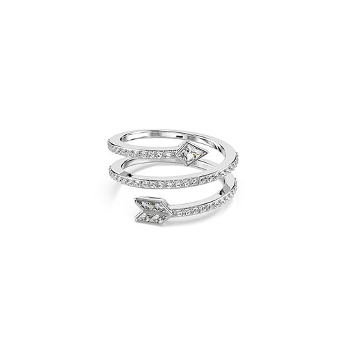 Anel com motivo Idyllia, Combinação de lapidações, Seta, Branco, Acabado em ródio