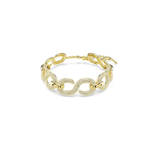 Gargantilha Dextera, Lapidação redonda, Branca, Acabado em tom dourado