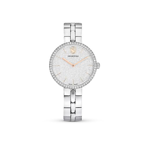 Relógio Cosmopolitan, Fabricação suíça, Pulseira de metal, Prata, Aço inoxidável