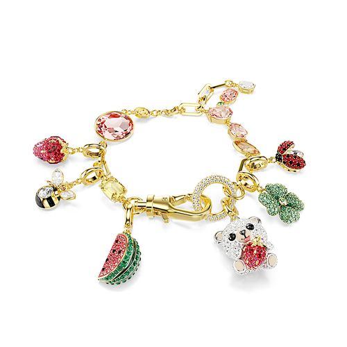 Pulseira Idyllia, Combinação de lapidações, Combinação de motivos, Multicor, Acabado em tom dourado