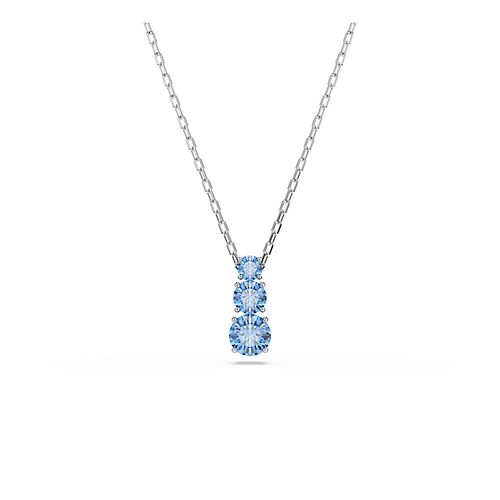 Pingente Stilla Attract, Lapidação redonda, Azul, Acabado em ródio