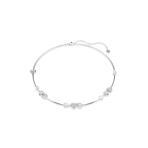 Colar Idyllia, Coração com flecha, Branco, Acabado em ródio