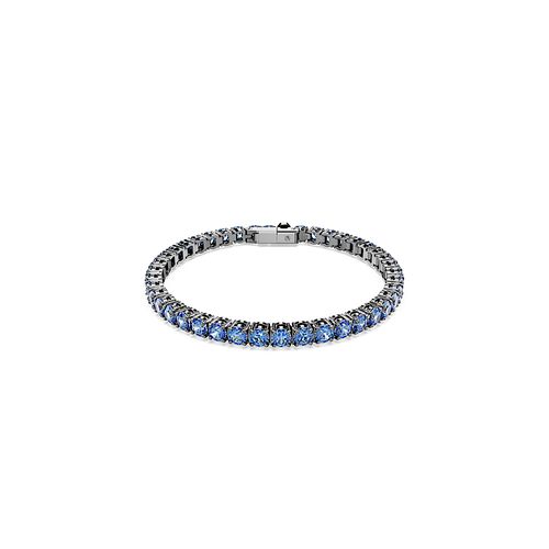 Bracelete Tennis Matrix, Lapidação redonda, Azul, Acabado em ródio