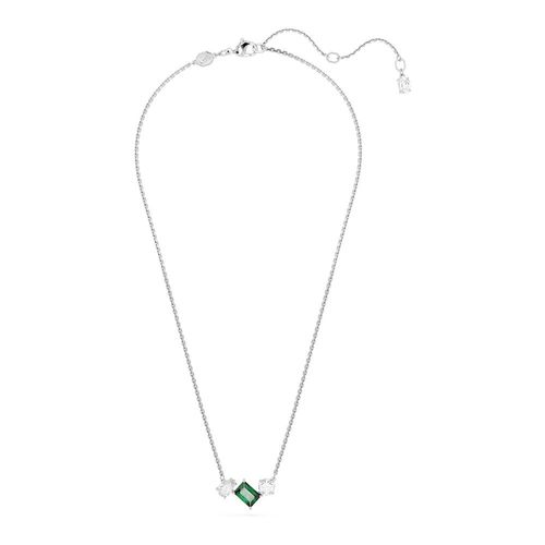 Pingente Mesmera, Combinação de lapidações, Verde, Banhado a ródio