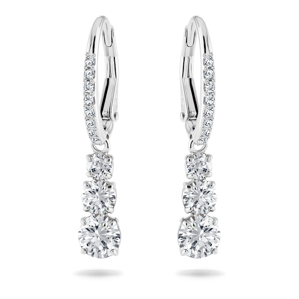 Brincos Attract Trilogy Round, Branco | Swarovski - Swarovski