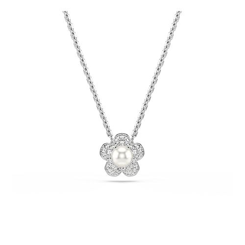 Pingente Ariana Grande x Swarovski, Lapidação redonda, Flor, Branco, Acabado em ródio