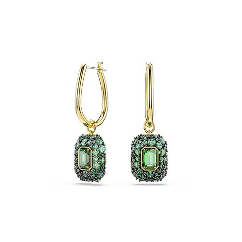 Brincos compridos Sublima, Lapidação octogonal, Verde, Acabamento em ouro de 18 quilates